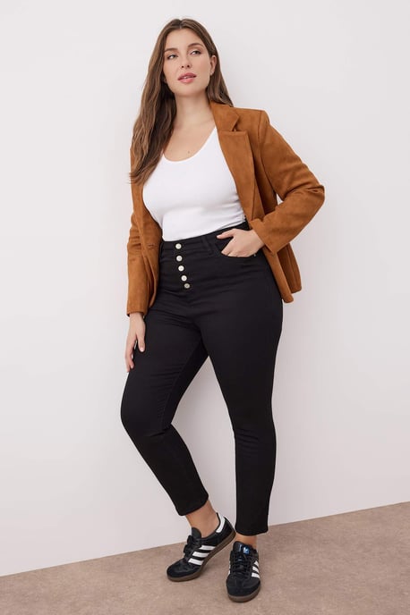Trendyol Curve Dam Svart Enfärgad Skinny Hög midja Plus size Jeans - Image 6