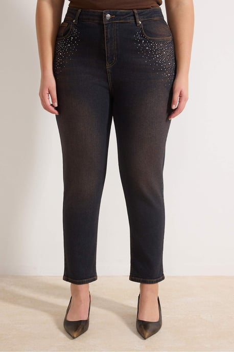 Trendyol Curve Dam Brun Enfärgad Skinny Hög midja Plus size Jeans - Image 2