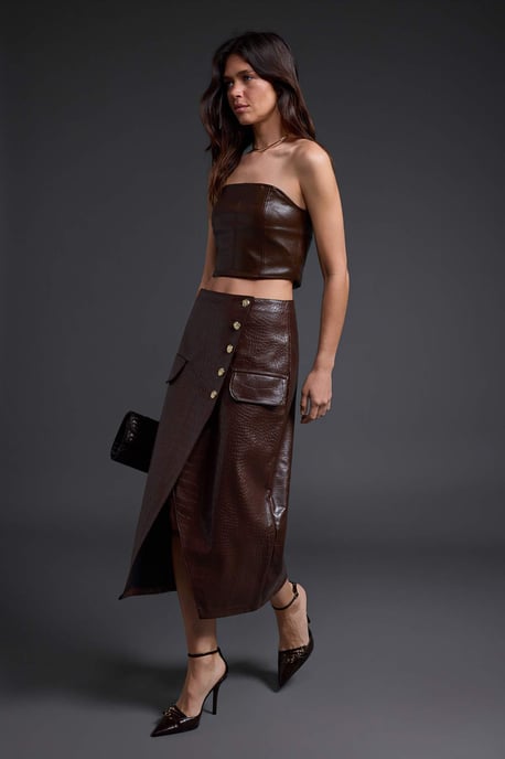 TRENDYOLMİLLA Dames Effen Midi Kokerrok- rok Rokken - Image 6