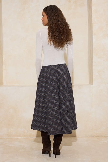 TRENDYOLMİLLA Women's Multicolor Plaid Midi A-line Skirts - Image 3