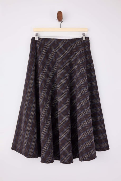 TRENDYOLMİLLA Women's Multicolor Plaid Midi A-line Skirts - Image 4