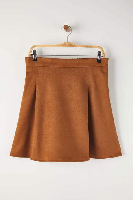 Trendyol Curve Dam Brun Enfärgad Kort / Mini Plus size Kjolar - Image 4