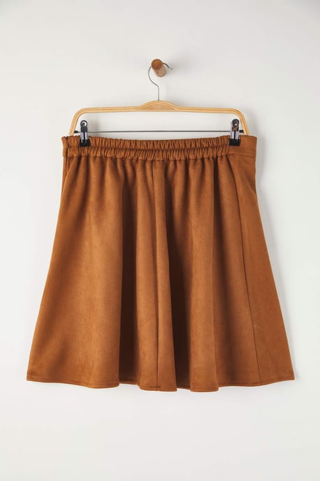 Trendyol Curve Dam Brun Enfärgad Kort / Mini Plus size Kjolar - Image 5