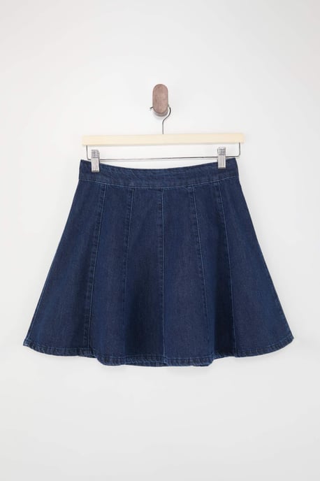 TRENDYOLMİLLA Dames Donkerblauw Effen Kort / Mini Skater Rokken - Image 4