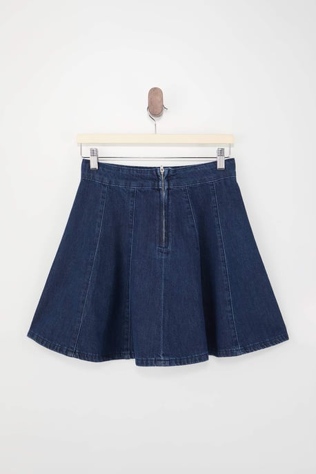 TRENDYOLMİLLA Dames Donkerblauw Effen Kort / Mini Skater Rokken - Image 5