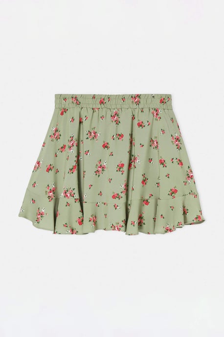 Trendyol Curve Dam Grön Blommig Kort / Mini Plus size Kjolar - Image 5