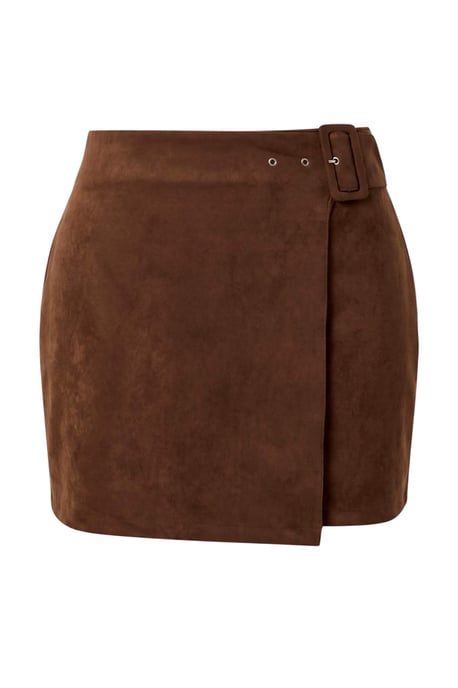 Trendyol Curve Dam Brun Enfärgad Kort / Mini Stora storlekar Kjolar - Image 1