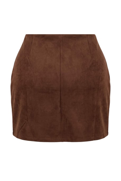 Trendyol Curve Dam Brun Enfärgad Kort / Mini Stora storlekar Kjolar - Image 3
