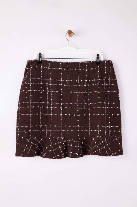 Trendyol Curve Dam Brun Randig Kort / Mini Plus size Kjolar - Image 3