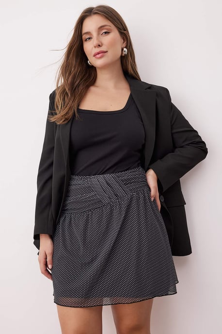 Trendyol Curve Dam Svart Prickig Kort / Mini Plus size Kjolar - Image 6