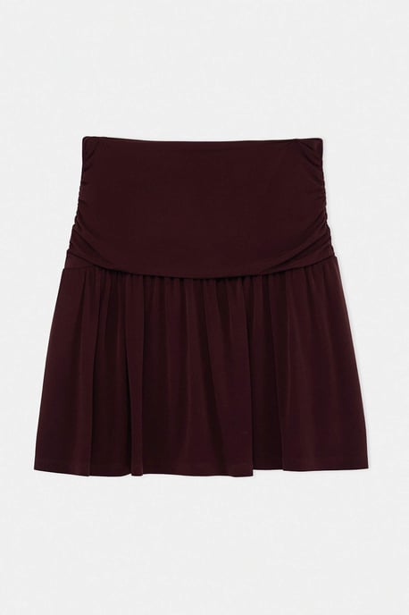 Trendyol Curve Dam Brun Enfärgad Kort / Mini Skater Plus size Kjolar - Image 3