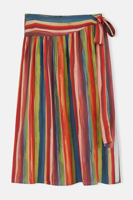 Trendyol Curve Dam Flerfärgad Randig Kort / Mini Plus size Kjolar - Image 3
