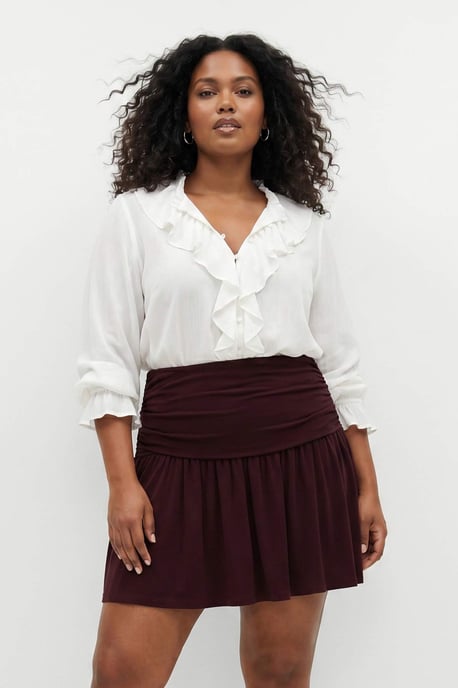 Trendyol Curve Dam Brun Enfärgad Kort / Mini Skater Plus size Kjolar - Image 6