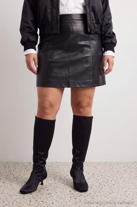 Trendyol Curve Dam Enfärgad Kort / Mini Plus size Kjolar - Image 6
