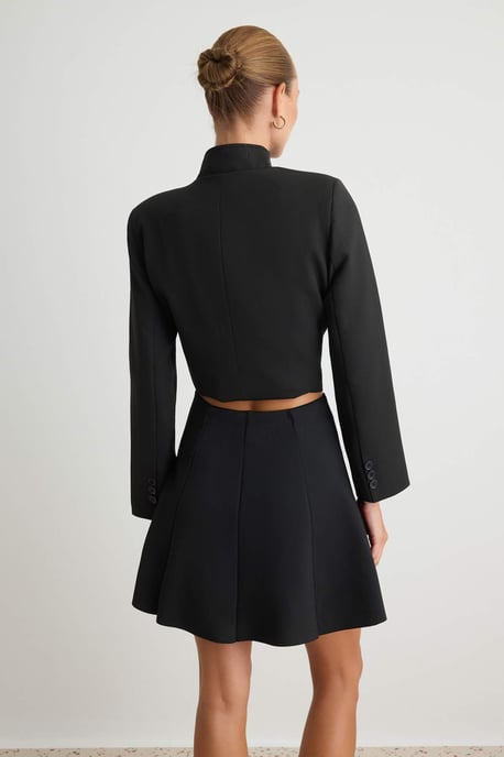 TRENDYOLMİLLA Dames Zwart Effen Kort / Mini Geplooid Skater Rokken - Image 3