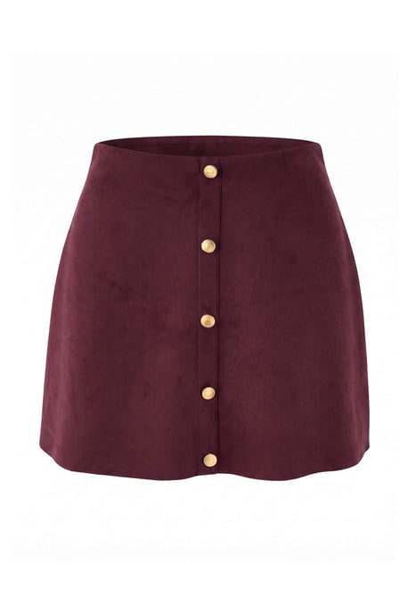 TRENDYOLMİLLA Women's Burgundy Plain Short / Mini A-line Skirts - Image 4