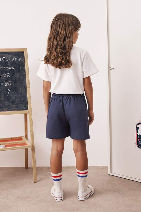 TRENDYOLKIDS Flickor Mörkblå Enfärgad Kort / Mini Basic A-linje Kjolar - Image 2