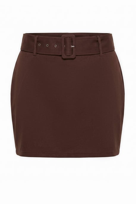 Trendyol Curve Dam Brun Enfärgad Kort / Mini Byxkjol Plus size Kjolar - Image 4