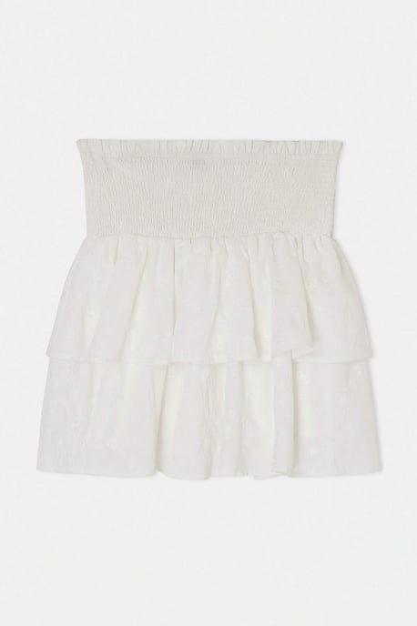 Trendyol Curve Dam Vit Blommig Kort / Mini Plus size Kjolar - Image 3