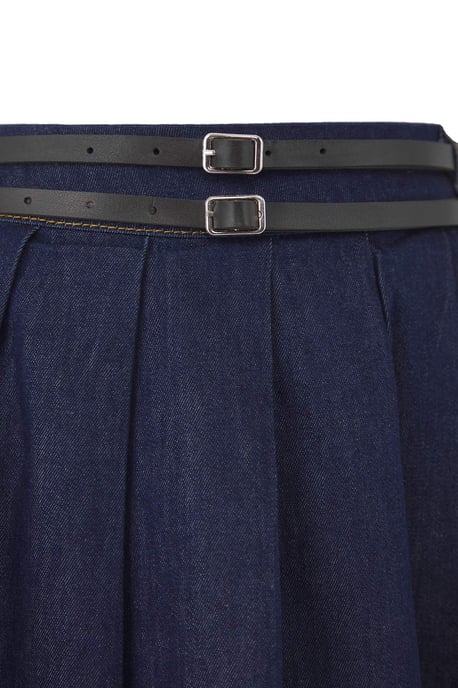TRENDYOLMİLLA Dames Donkerblauw Effen Kort / Mini Ruchezoom Skater Rokken - Image 5
