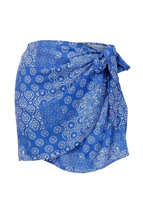 TRENDYOLMİLLA Women's Blue Ethnic pattern Extra Short / Super Mini Skirts - Image 3