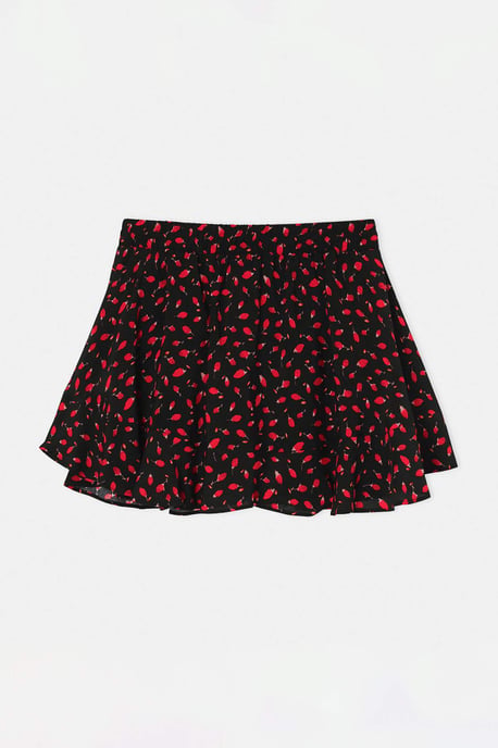 Trendyol Curve Dames Zwart Bloemen Kort / Mini Grote maten Rokken - Image 3
