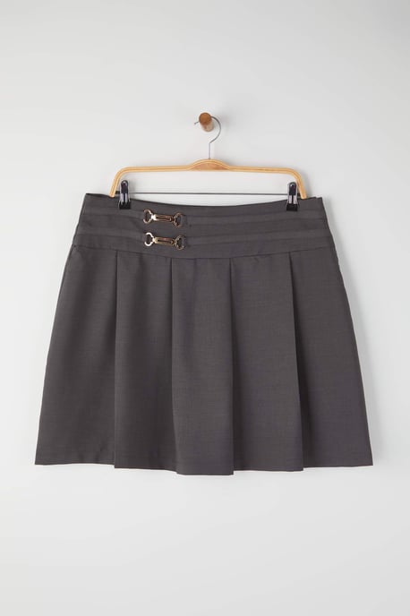 Trendyol Curve Dam Grå Enfärgad Kort / Mini Plus size Kjolar - Image 4