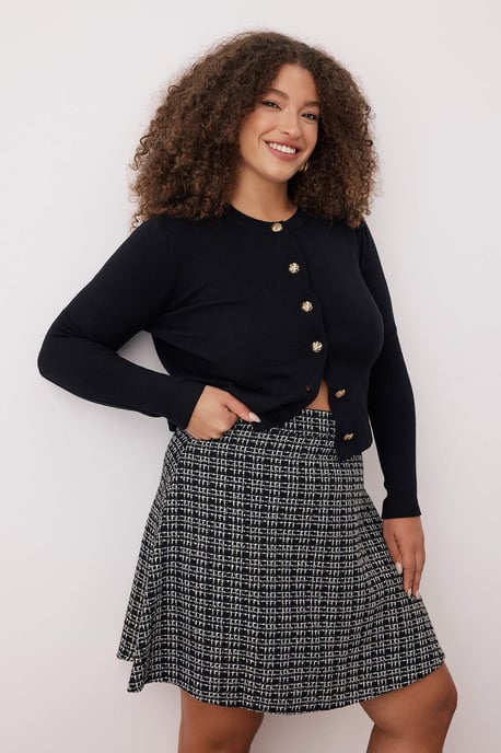 Trendyol Curve Dam Svart Enfärgad Kort / Mini Plus size Kjolar - Image 6