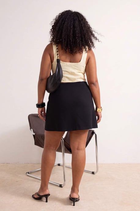 Trendyol Curve Dam Svart Enfärgad Kort / Mini Plus size Kjolar - Image 2