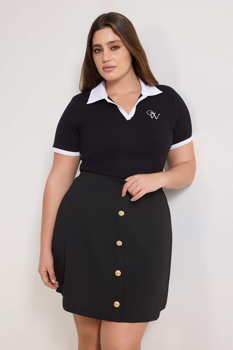Trendyol Curve Dam Svart Enfärgad Kort / Mini Plus size Kjolar - Image 3