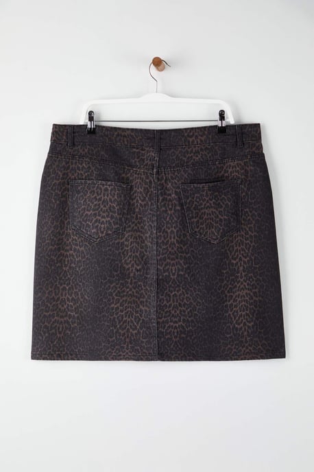 Trendyol Curve Dam Brun Djurmönster Kort / Mini Plus size Kjolar - Image 4