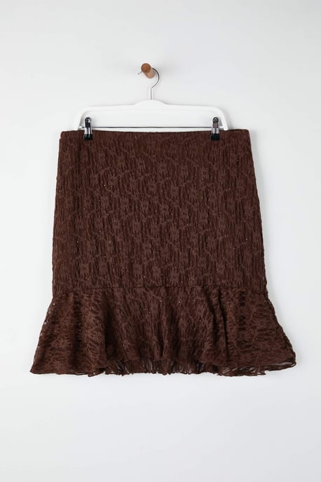 Trendyol Curve Dames Bruin Effen Kort / Mini Grote maten Rokken - Image 5