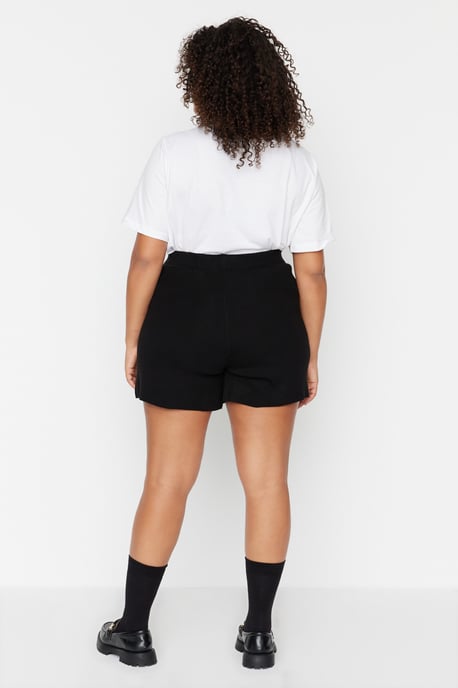Trendyol Curve Dam Svart Enfärgad Kort / Mini Byxkjol Plus size Kjolar - Image 4
