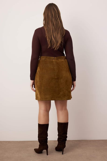 Trendyol Curve Dam Brun Enfärgad Kort / Mini Plus size Kjolar - Image 3
