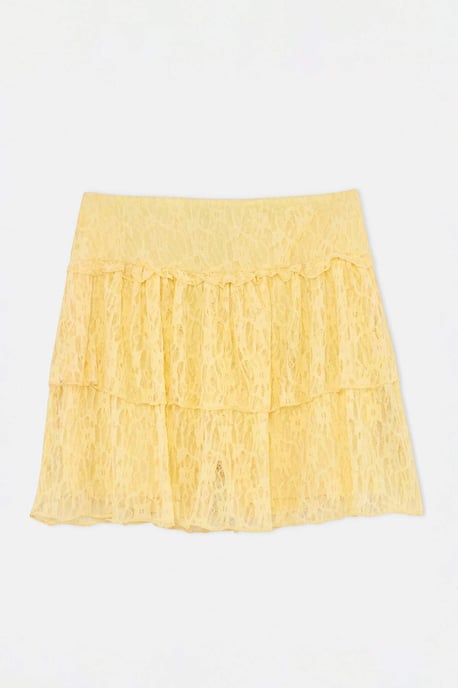 Trendyol Curve Dam Gul Enfärgad Kort / Mini Plus size Kjolar - Image 3