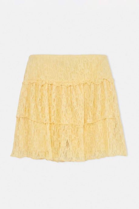 Trendyol Curve Dam Gul Enfärgad Kort / Mini Plus size Kjolar - Image 4