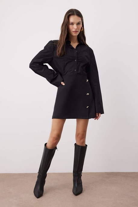 TRENDYOLMİLLA Women's Black Plain Short / Mini A-line Skirts - Image 5