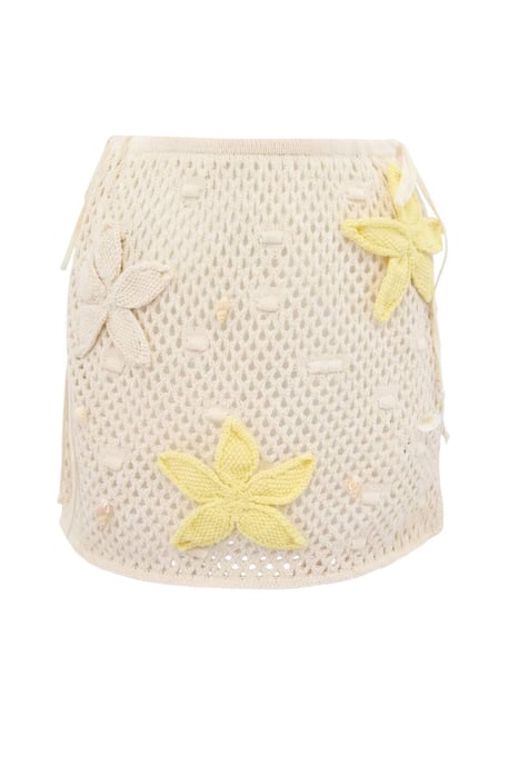 TRENDYOLMİLLA Women's Beige Floral Short / Mini Pencil skirt Skirts - Image 3
