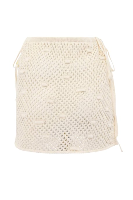 TRENDYOLMİLLA Women's Beige Floral Short / Mini Pencil skirt Skirts - Image 4