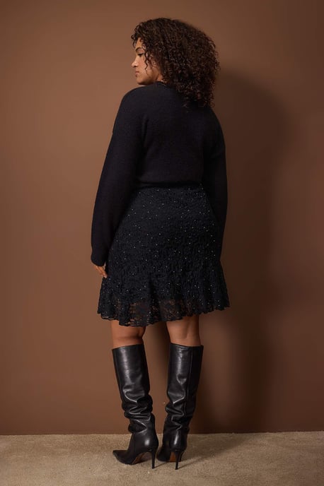 Trendyol Curve Dam Svart Enfärgad Kort / Mini Plus size Kjolar - Image 5