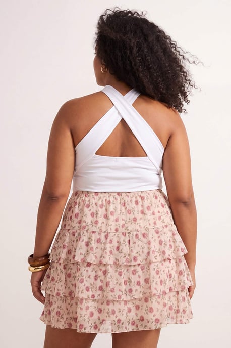 Trendyol Curve Dam Flerfärgad Blommig Kort / Mini Plus size Kjolar - Image 3