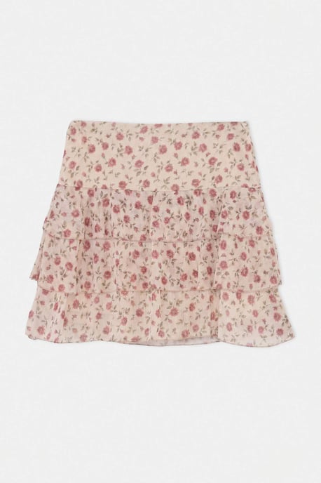 Trendyol Curve Dam Flerfärgad Blommig Kort / Mini Plus size Kjolar - Image 4