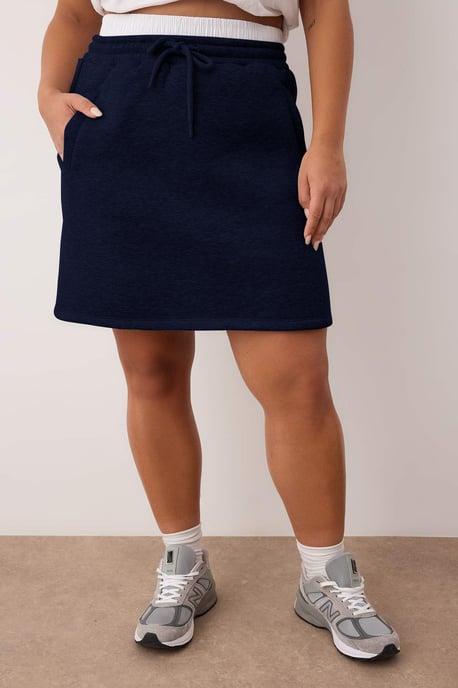 Trendyol Curve Dam Mörkblå Enfärgad Kort / Mini Plus size Kjolar - Image 2