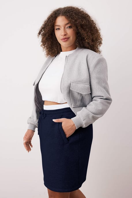 Trendyol Curve Dam Mörkblå Enfärgad Kort / Mini Plus size Kjolar - Image 6