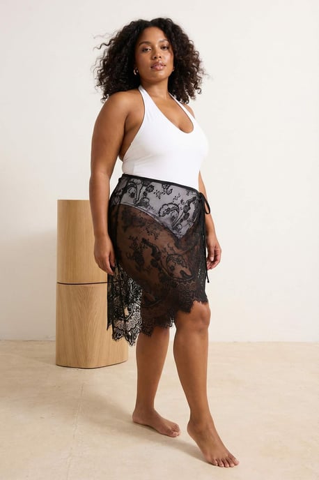 Trendyol Curve Dam Svart Enfärgad Kort / Mini Plus size Kjolar - Image 2