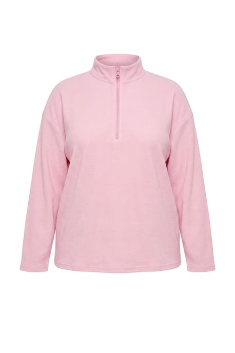 Trendyol Curve Dam Rosa Enfärgad Lång Oversize Plus size Sweatshirts - Image 2