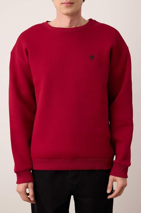 TRENDYOL MAN Herr Röd Blommig Lång Oversize Sweatshirts - Image 2