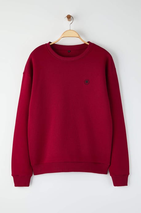 TRENDYOL MAN Herr Röd Blommig Lång Oversize Sweatshirts - Image 4