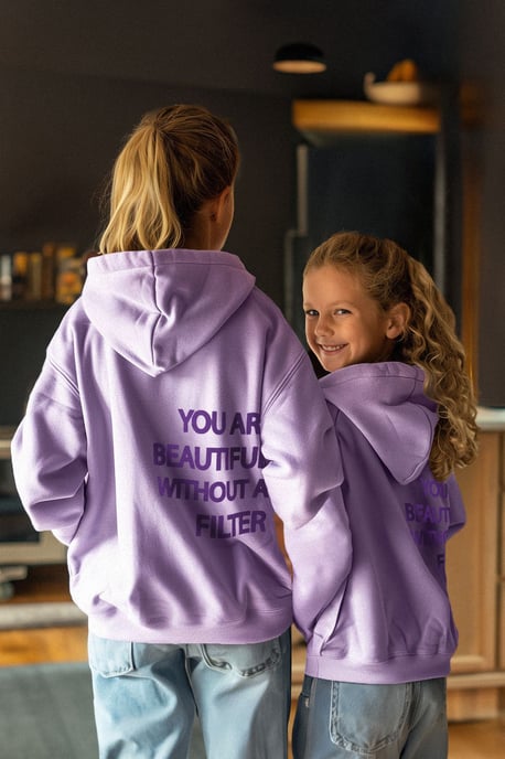 TRENDYOLKIDS Flickor Lila Slogan Lång Regular fit Sweatshirts - Image 1