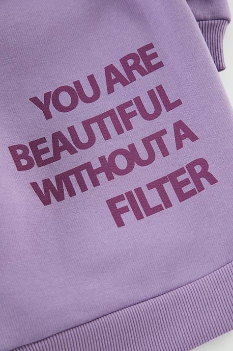TRENDYOLKIDS Flickor Lila Slogan Lång Regular fit Sweatshirts - Image 3